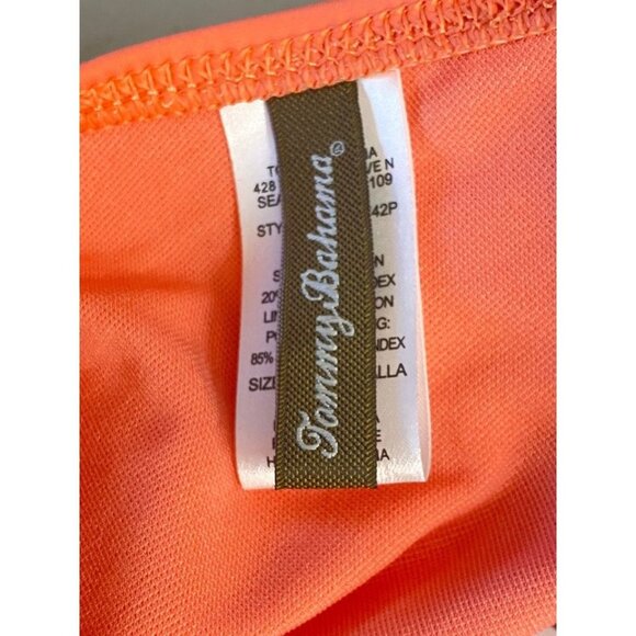 Tommy Bahama Pearl Over-the-Shoulder V-Neck One-Piece Swimsuit in Coral Size 16 - Picture 8 of 10